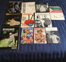 Knit and Crochet Pattern Books,Lot of 11, Vintage Singer Dressmaking Guide, Misc