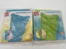 Play Day Adult Transparent Pool Float Mat 1-Pair Blue  Green 66in x 24in c 9in