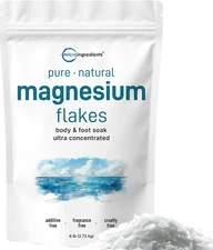 Magnesium Flakes, 6Lbs | Great Alternative to Epsom Salt for Foot & Body Bath So