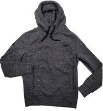 Superdry Womens Hoodie Large Gray Long Sleeve Front Zip Pocket