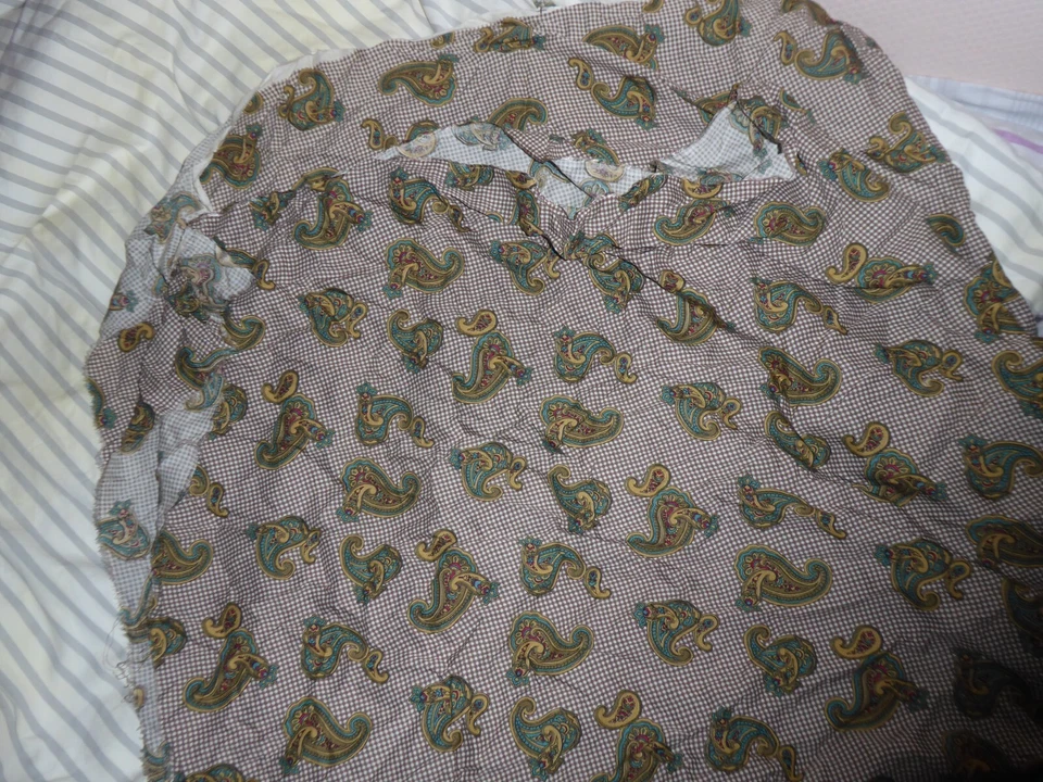 Stoff modern NEU Stoffrest Kleiderstoff Nähen braun mint 1x 150 breit Viskose - Bild 2 von 3