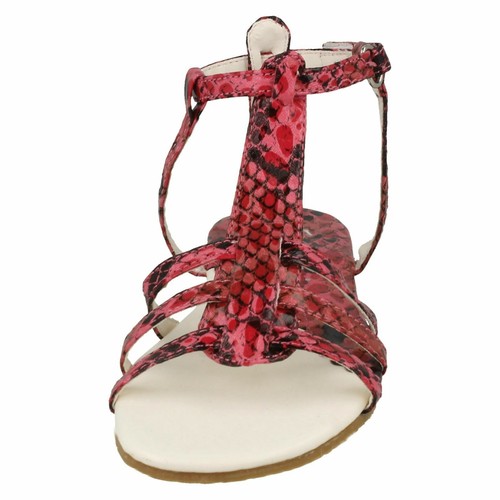 SALE GIRLS CUTIE SNAKE PRINT OPEN TOE RIPTAPE SUMMER GLADIATOR SANDALS H0R069 - Picture 3 of 37