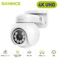 SANNCE 4K 8MP Pan/Tilt POE IP Security Camera Two Way Audio Color Night Vision