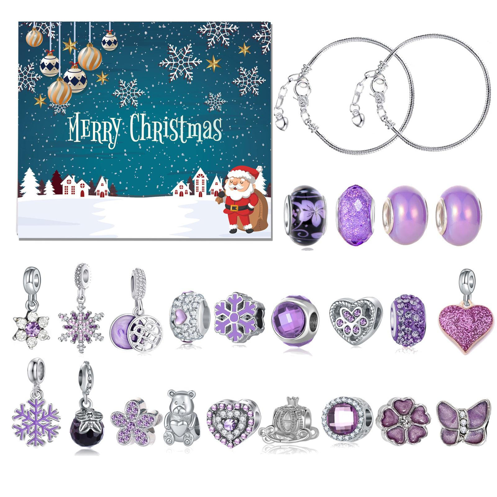 Advent Calendar Bracelet Kit for Christmas Countdown Jewelry Making-image