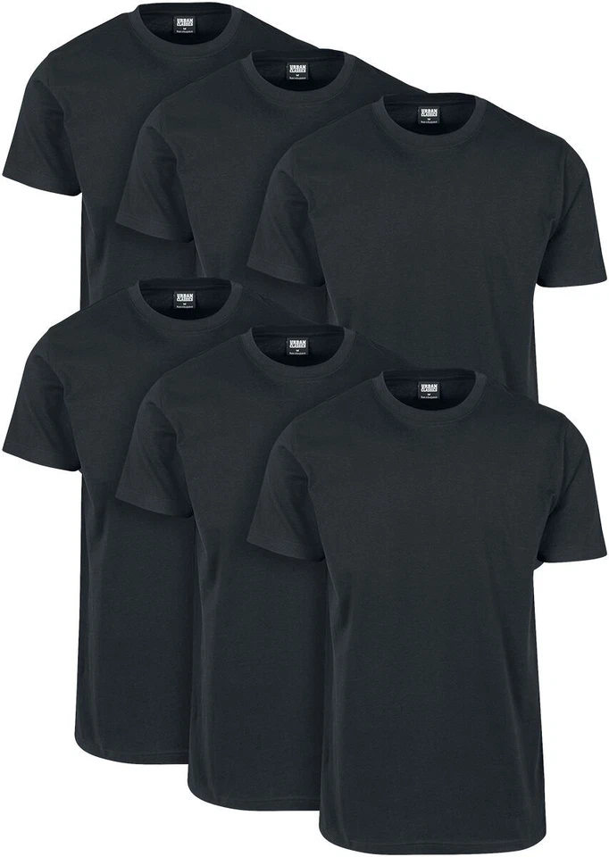 Urban Classics T-Shirt Herren Basic Tee 6-Pack schwarz Basics, Streetwear