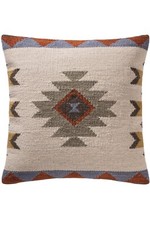 Stone Cushion Cover Kilim Geometric Natural Handloom Cushion 45 cm x 45 cm