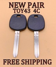 X2 New Replacement Toy43 4c Chip Transponder Ignition Key For Toyota 89785-26020