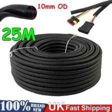 10mm Split Loom Wire Tubing Flexible Conduit Hose Cover Car 25M Cable Harness UK