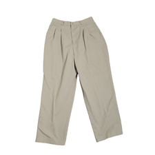 Vintage 90s khaki tan pleat front straight leg trouser pants 14P