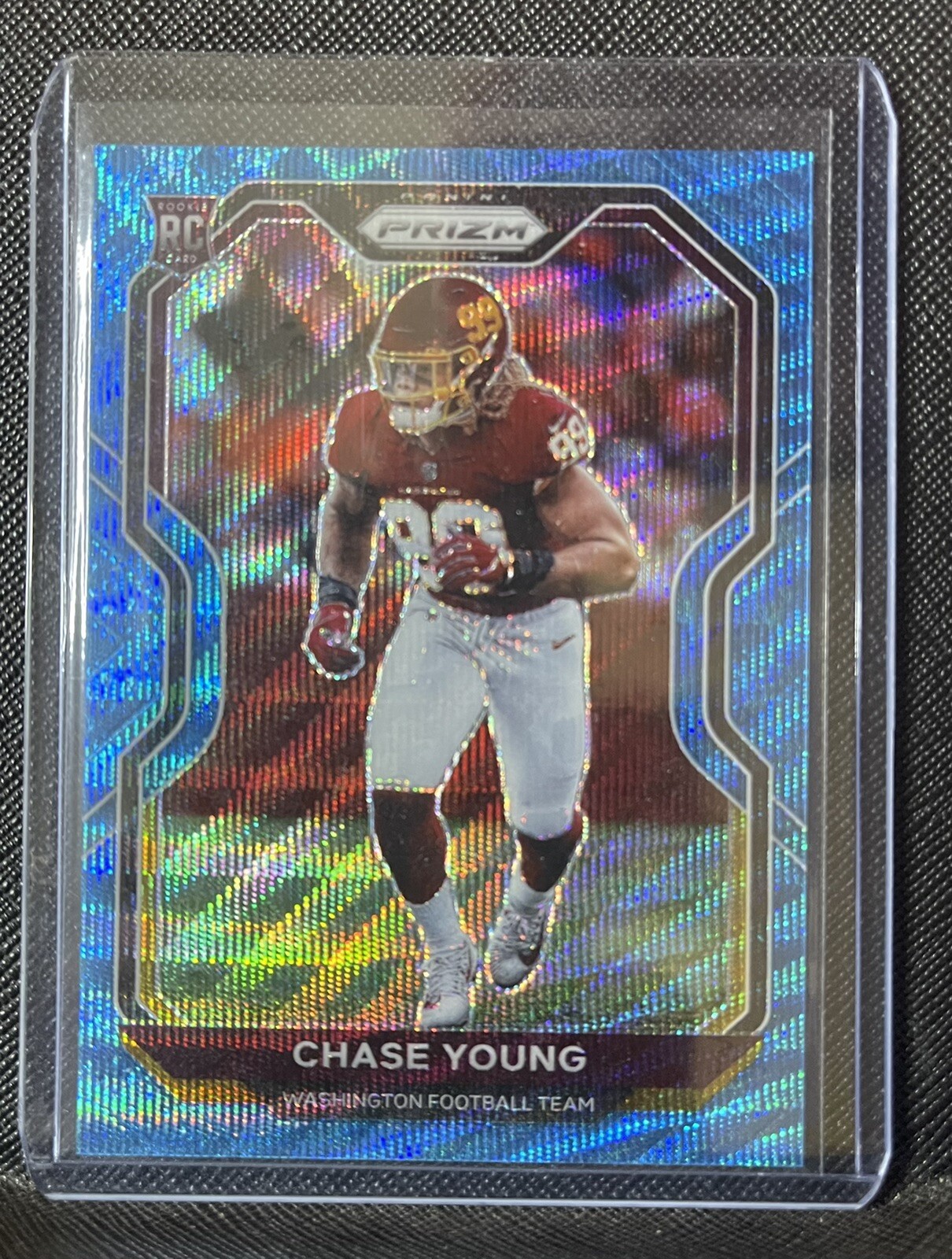 2020 Panini Prizm Chase Young Blue Wave Rookie Parallel SP /199 RC #383
