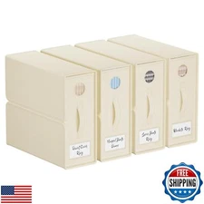 TRZZ 4-Pack Bed Sheet Organizers and Storage, Foldable Linen Bins with Window