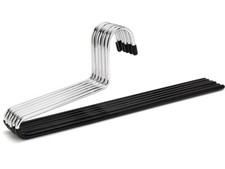 Kleiderbügel Hosenbügel Rockbügel Metall mit Gummibeschichtung Schwarz, SET