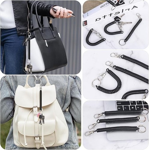 6Pcs Spiral Retractable Spring Coil Keychain Theftproof Anti-lost Stretch Cord C - Picture 7 of 7