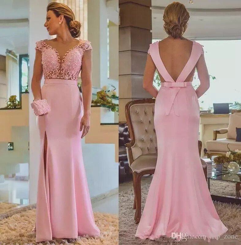 Elegant Pink Mermaid Mother Of The Bride Dresses Wedding Guest Evening Gowns  | eBay