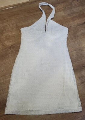 H&M Divided Women's Large White Halterneck Dress New With Tags 