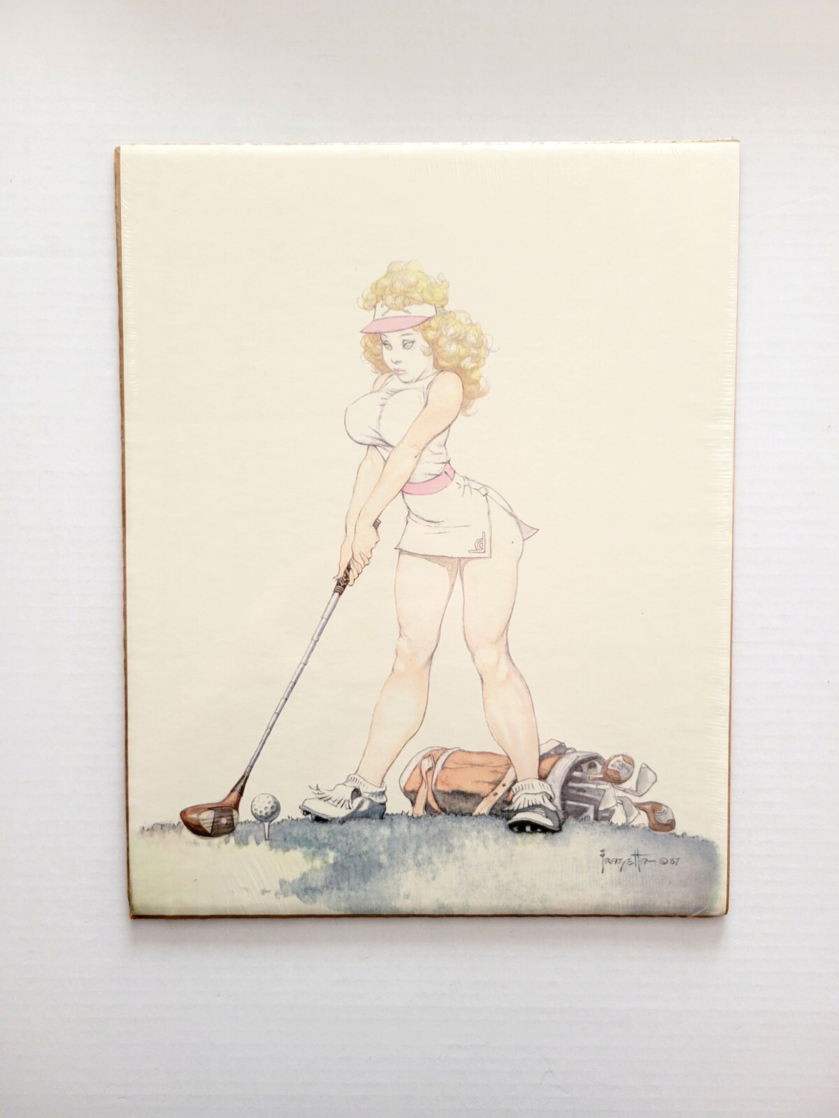 Frank Frazetta GOLFING GIRL "Teed-Up" Print (1987) 11"×14" Art Sealed w Backer