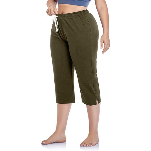 Ladies Palazzo Pant Capri Pants Women High Waist Loose Fit Daily Wear Casual - Picture 15 of 35