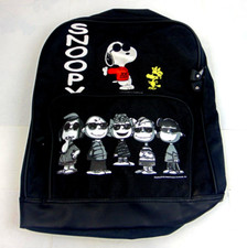 Vintage Peanuts Snoopy And The Gang Black Backpack Nwt