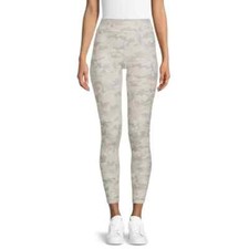 Time  Tru Women's High Rise Pull On Sueded Leggings SMALL Gray Camo New