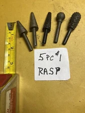 5 pc       ROTARY FILES  RASPS  1/4" SHANK NEW 