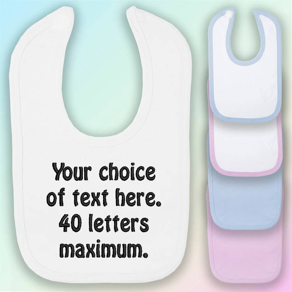 BABYSTITCHING Personalisiertes besticktes Baby Lätzchen Geschenk Wunschtext