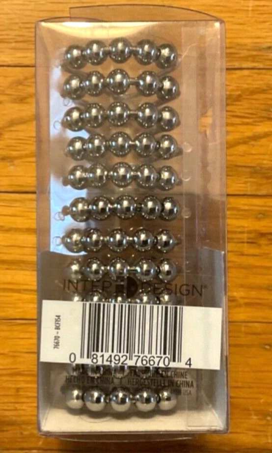 *ENVÍO GRATUITO* ¡Juego/12 Rodillos Cortina Ducha Baño Inter Diseño Plateado! Foto 2 de 4