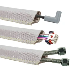 Metallic Heat Shield Sleeve Insulated Wire Hose Cover Wrap Loom Tube 1/2" 3 Ft