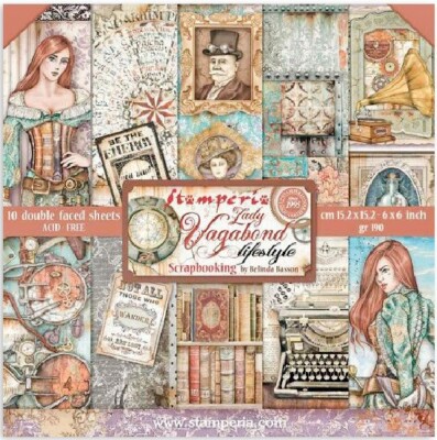 STAMPERIA-1 SET Scrapbooking Papier-20,3cm-Lady Vagabond Lifestyle-SBBS49