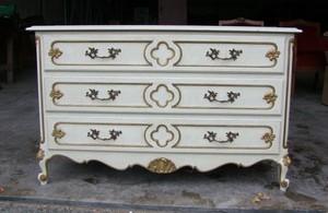 Louis Xv Style Vintage French Painted Chest Of 3 Drawers Svcdp1