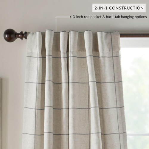 Home Fashions Brighton Windowpane Plaid Blackout Window Curtain - Picture 3 of 7