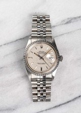 Vintage Rolex Datejust Ref 16030 Automatic 80s Silver Linen Dial 36mm Case.