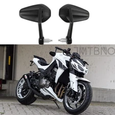 For Kawasaki Z1000 Z900 Z750 Motorcycle Black 7/8" Handle Bar End Side Mirrors