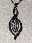 LAST 1 *NEW* KAY Jewelers Sterling Silver Blue & White 3 Diamond Necklace (18 In — photo 4