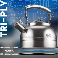 Whistling Tea Kettle Stovetop, Food Grade Stainless Steel Teapot, NEW