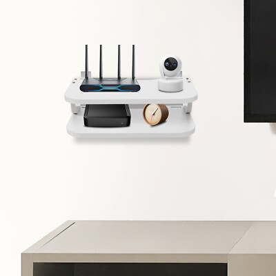Mount Floating Router White Floating Router Shelf Wall Mounted Set-top Box TV Components ...