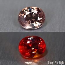 0.98Ct Genuine Oval Cut_100% Natural Color Change Garnet Gemstone