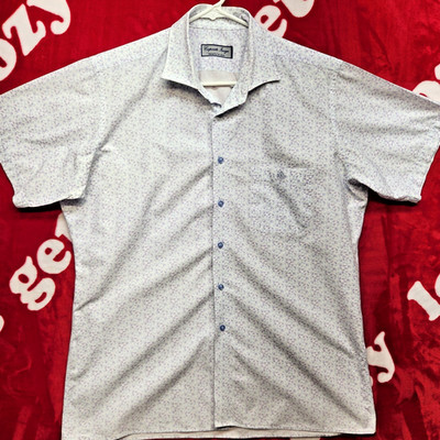 Tom James Corporate Image Mens XL/XXL Button Front Shirt Blue Leaf Print...