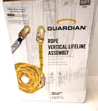 Guardian Fall Protection 01320 50ft Poly Steel Rope Vertical Lifeline Assembly