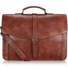 Men's Leather Briefcase for Travel/Office/Business 15.6 Inch Laptop Messenger...