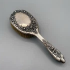 S. Kirk & Son Sterling Silver Repousse Vanity Hair Brush Floral 9.25in