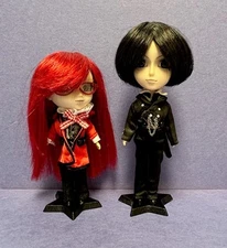 Pair Black Butler Docolla Little Pullip Grell Sutcliffe & Sebastian dolls