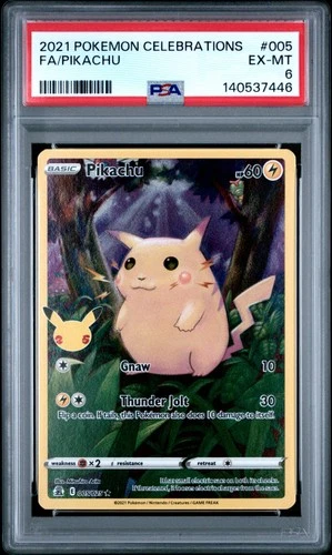 2021 POKEMON CELEBRATIONS #005 FULL ART/PIKACHU PSA 6