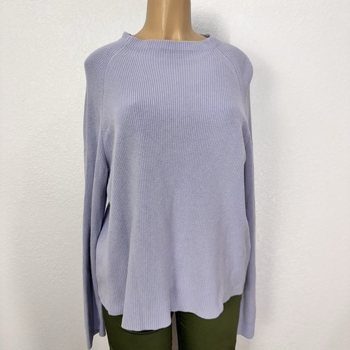 Eileen Fisher Lavendel Pullover Damen Gr. M Freizeit Stretch Stehkragen Strick Tops - Bild 8 von 15