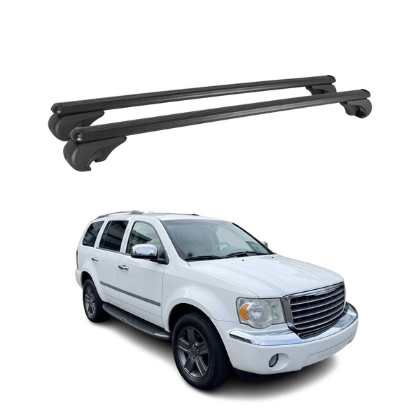 DachträGer FüR Chrysler Aspen 2007-2009 GepäCkträGer GrundträGer Alu Schwarz 2X-image