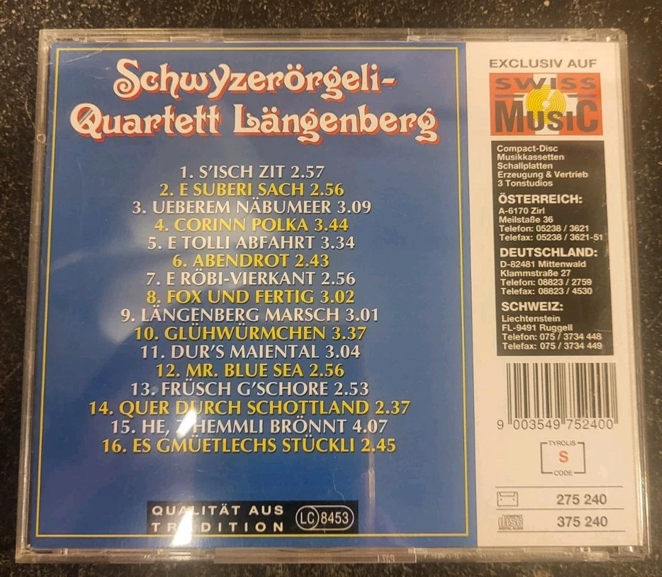 Schwyzerorgeli Quartett Langenberg-Zame Si CD Import OOP Swiss Music  Foto 2 de 3