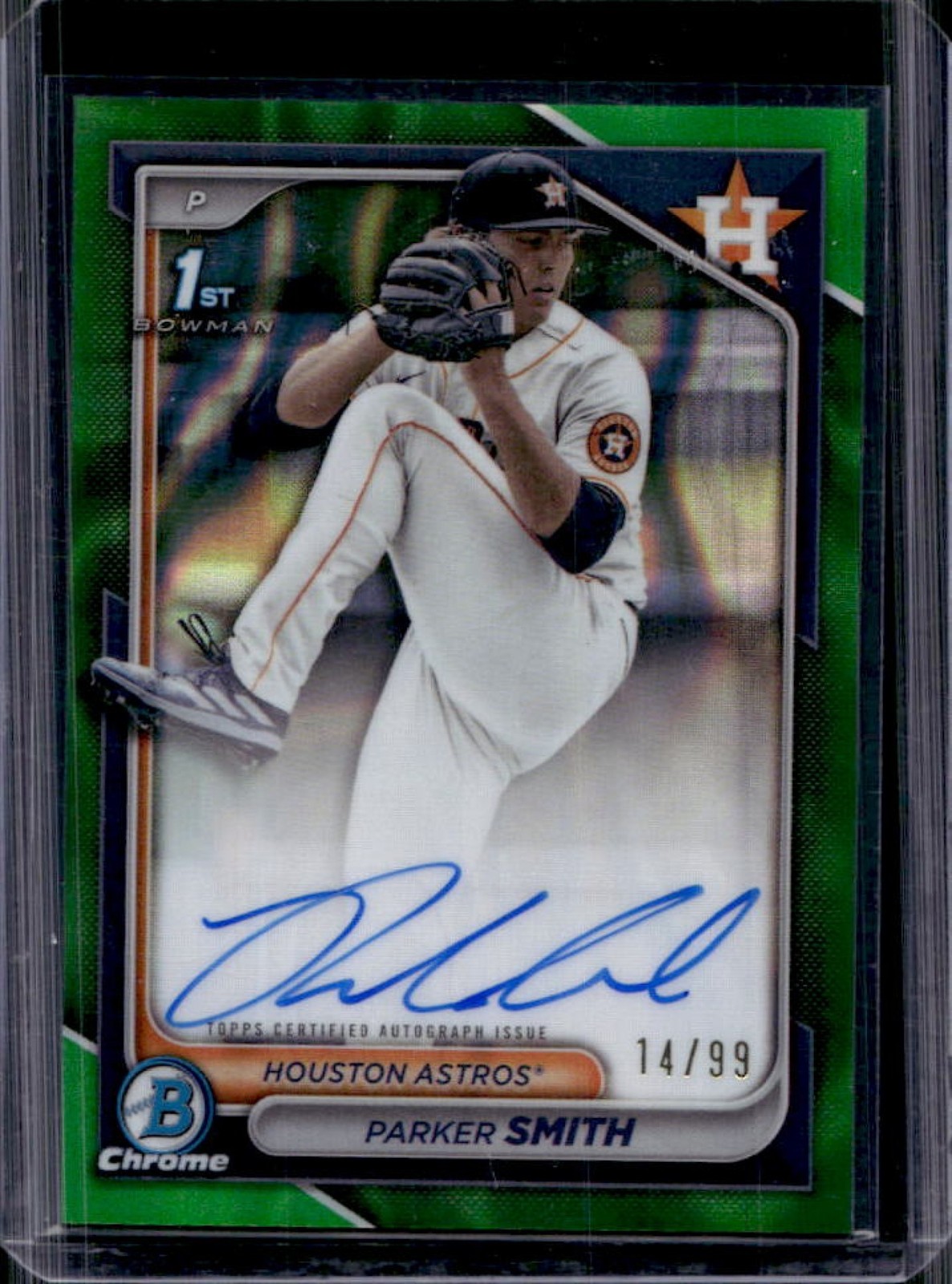 2024 Bowman Draft Parker Smith Chrome Auto Green Lava Refractor 1st #/99 Astros