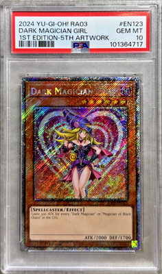 Yugioh Card 1st Ed Dark Magician Girl PSA 10 Gem, 5th Artwork RA03