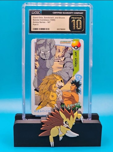 CGC Pristine 10 Pokemon Bandai Carddass 1999 167 Giant Onix, Sandslash, & Bruno