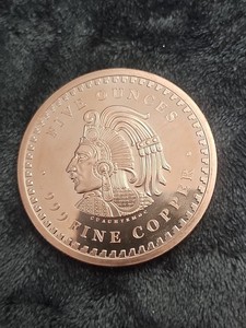 5 Oz .999 Fine Copper Aztec 