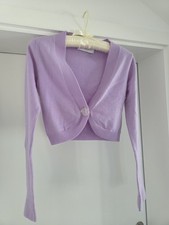 FTC kurze CROPPED Strickjacke Bolero S/36 flieder lila 100% KASCHMIR neuwertig